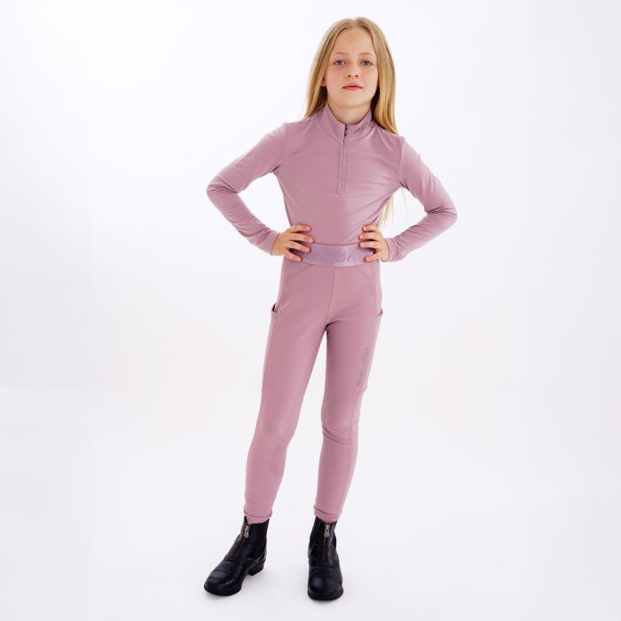 KIDS Riding tights ESImpress FullGrip - 4066 - Elderberry
