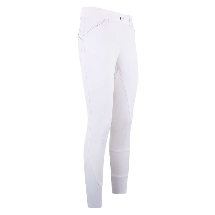 KIDS Riding breeches ERElodie Diamond FullGrip - 0001 - White
