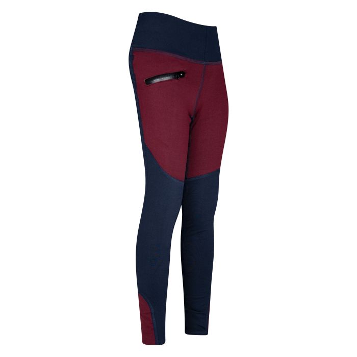 KIDS Riding tights ERDietse FullGrip - 3606 - Wine red-Navy