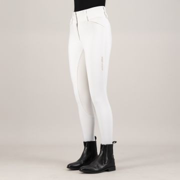 Riding breeches ES-Aurelia Competition GripConnect Full -  White-Rosegold