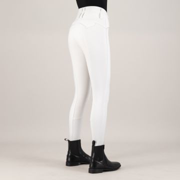 Riding breeches ES-Aurelia Competition GripConnect Full -  White-Rosegold