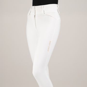 Riding breeches ES-Aurelia Competition GripConnect Full -  White-Rosegold