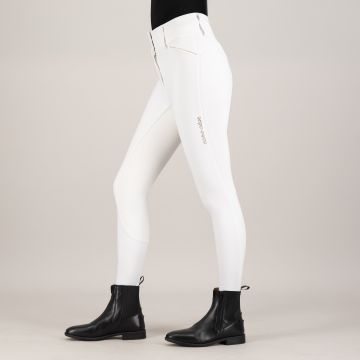 Riding breeches ES-Aurelia Competition GripConnect Full -  White-Rosegold
