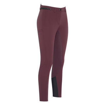 Riding breeches ES-Equitation Queen Diamond FullGrip -  Dark berry