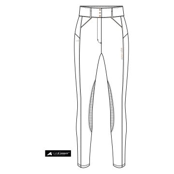 Riding breeches ES-Aurelia Competition GripConnect Knee -  White-Rosegold